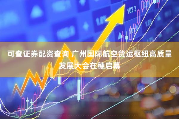 可查证券配资查询 广州国际航空货运枢纽高质量发展大会在穗启幕